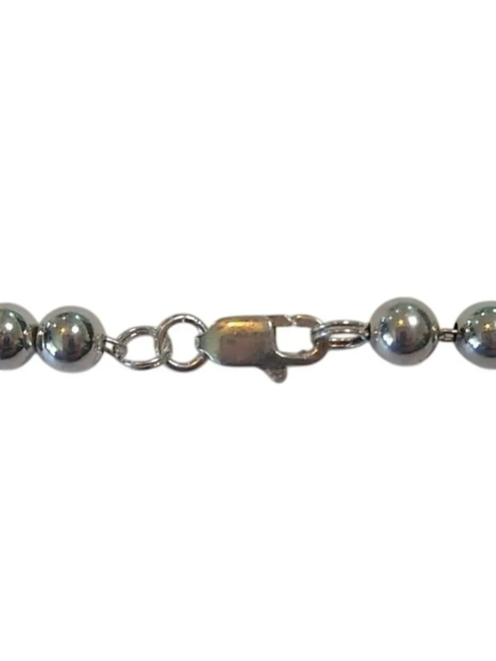 Silver Beaded Necklace or Double Bracelet, 17